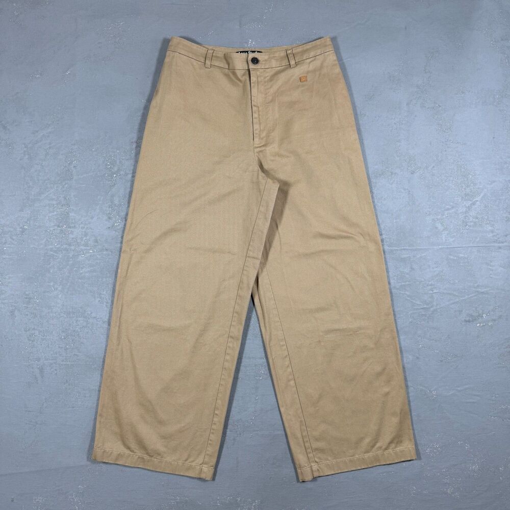 Acne Studios Face Patch Trousers In Khaki Cotton Twill FA-UX-TROU000105 Sz L, 32